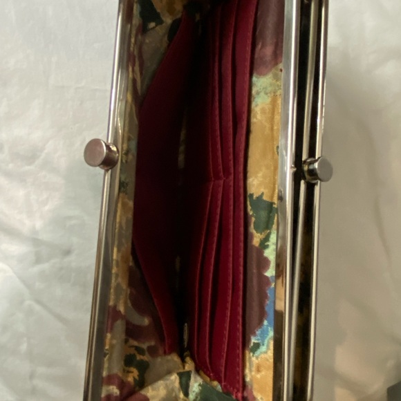 Hobo International Leather DOUBLE FRAME Clutch Wallet Black Silver Trim. - Picture 4 of 8